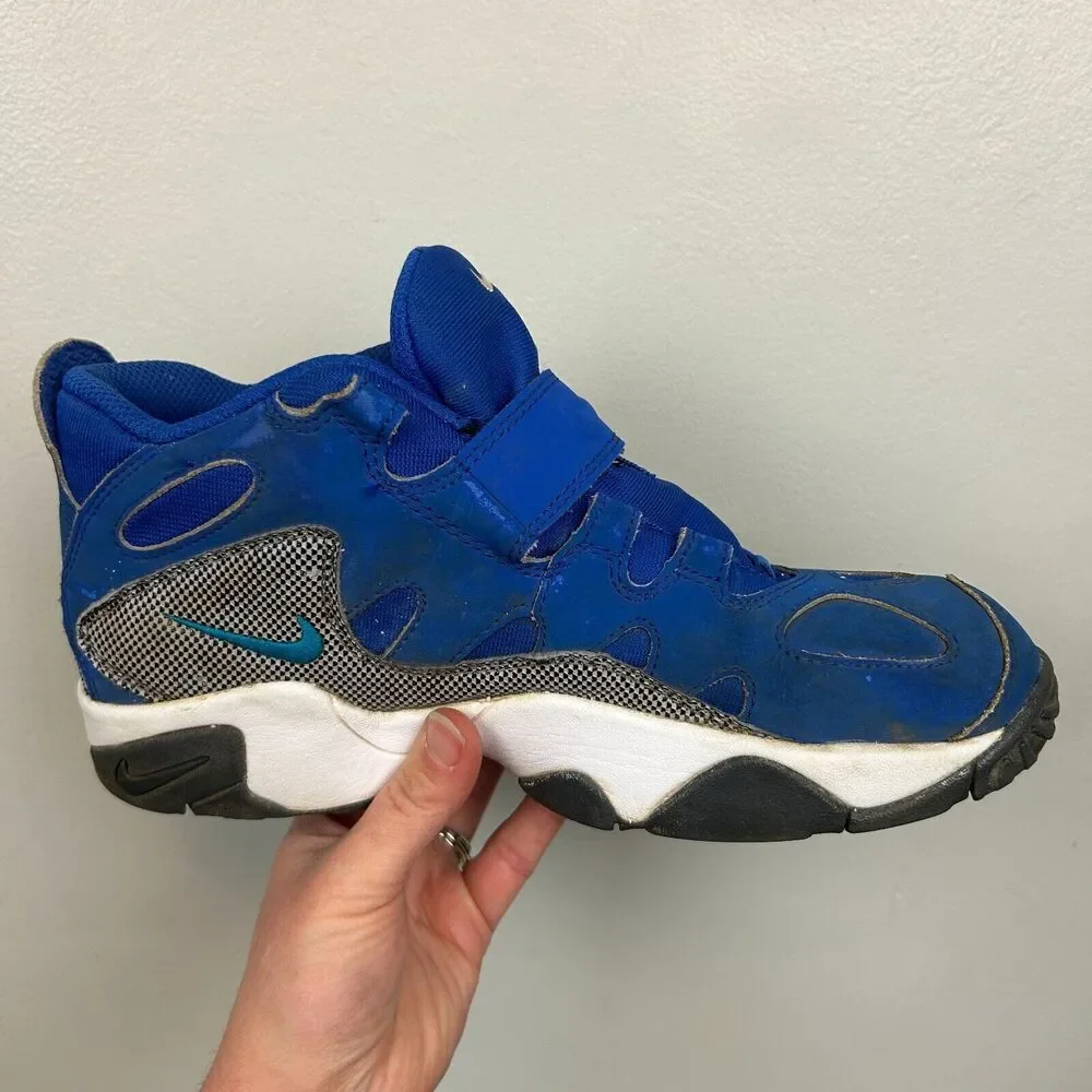 Nike shoes youth 7Y blue lace strap air turf raider 599812-400 NEEDS LACES‎ READ